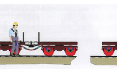 Brake test unit for marshalling yard of freight wagons
