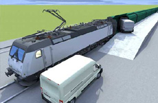 VANELECTRA Project: Intermodal transportation system for light freights and road vehicles across high velocity railway lines